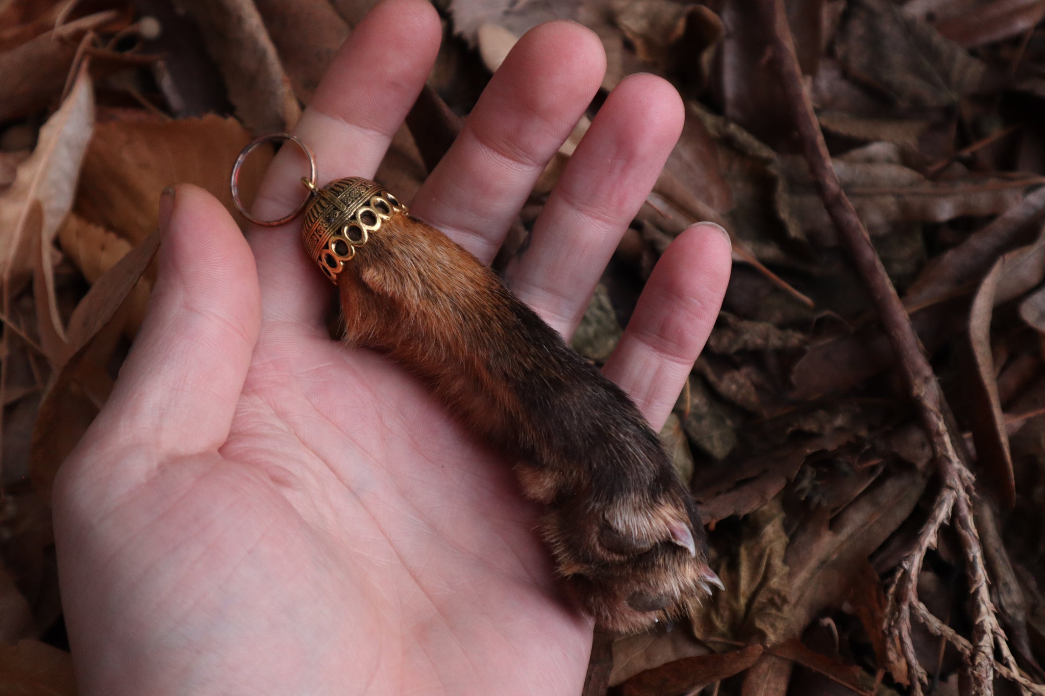 Red Fox Paw Keychain