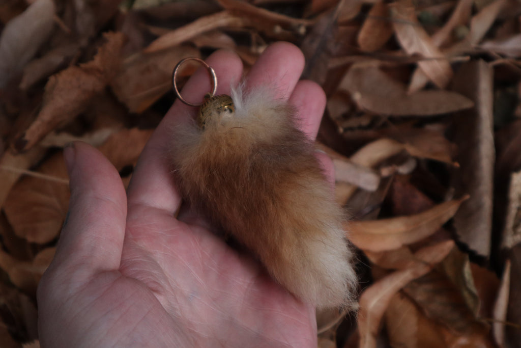 Rabbit Tail Keychain