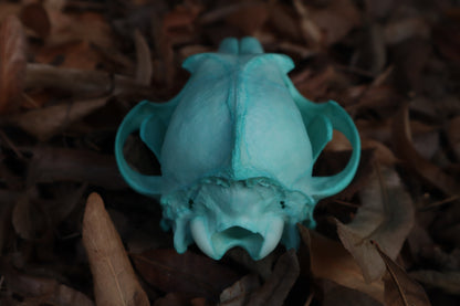 Blue Copper Coyote Skull
