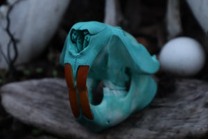 Blue Copper Beaver Skull