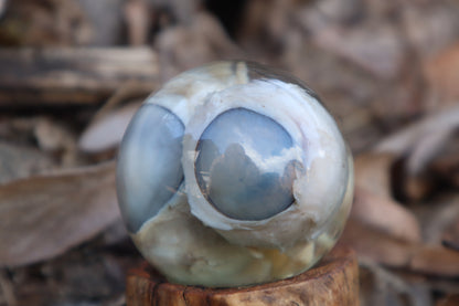 Wolf Eyeball Crystal Ball with Base