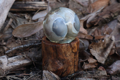 Wolf Eyeball Crystal Ball with Base