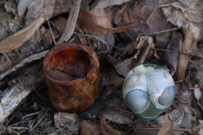 Wolf Eyeball Crystal Ball with Base