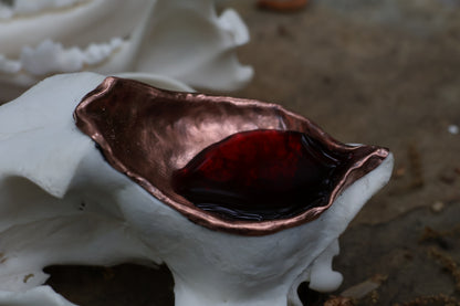 Copper Coyote Skull Offering Bowl