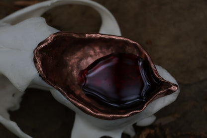 Copper Coyote Skull Offering Bowl