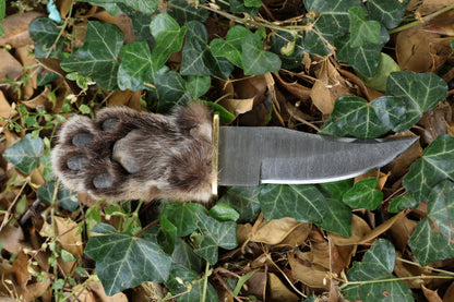 Damascus Bobcat Paw Knife