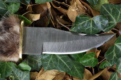 Damascus Bobcat Paw Knife