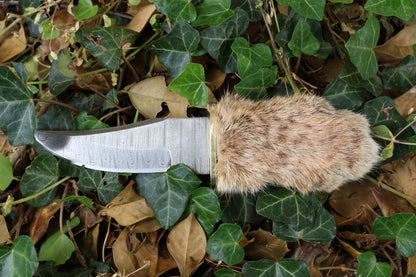 Damascus Bobcat Paw Knife
