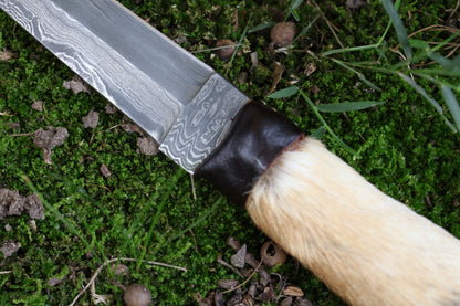Spotted Damascus Coyote Paw Knife