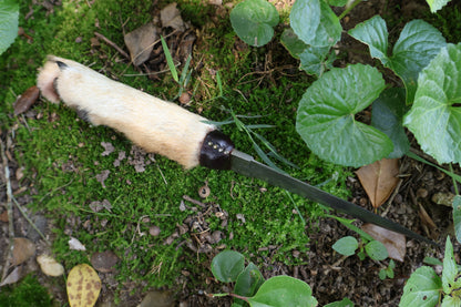 Spotted Damascus Coyote Paw Knife