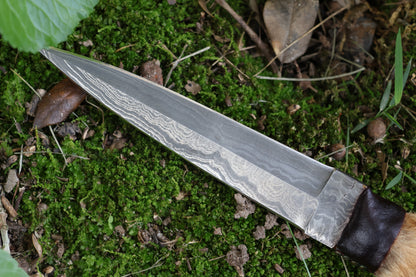 Spotted Damascus Coyote Paw Knife