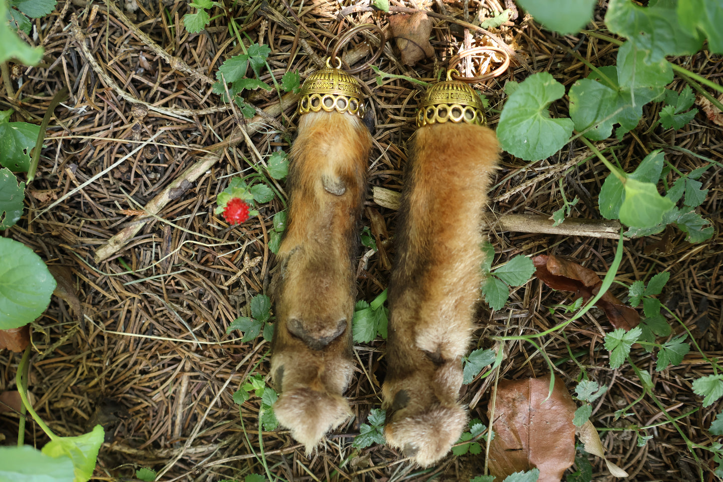 Red Fox Paw Keychains