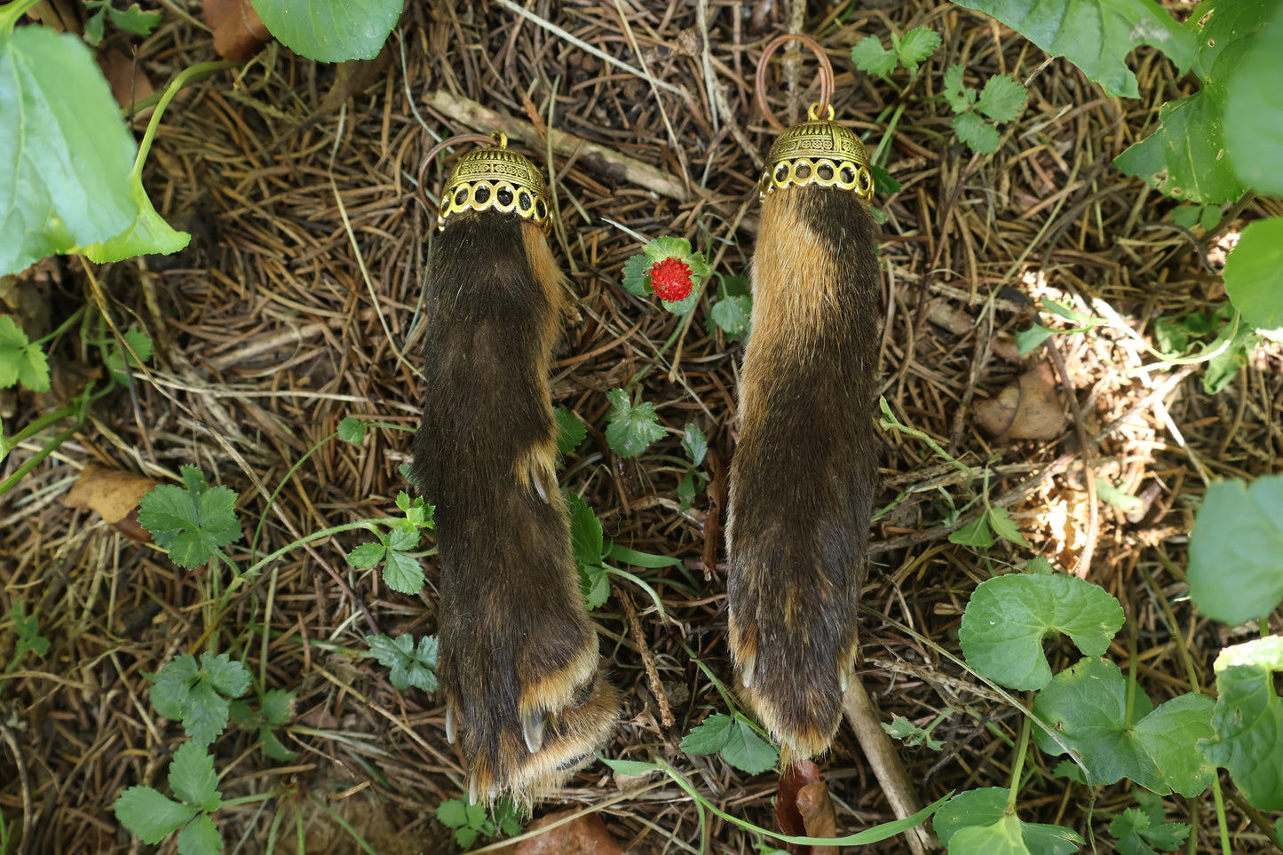 Red Fox Paw Keychains