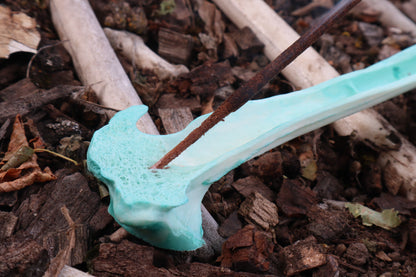 Blue Copper Whitetail Deer Tibia Incense Burner