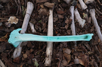 Blue Copper Whitetail Deer Tibia Incense Burner
