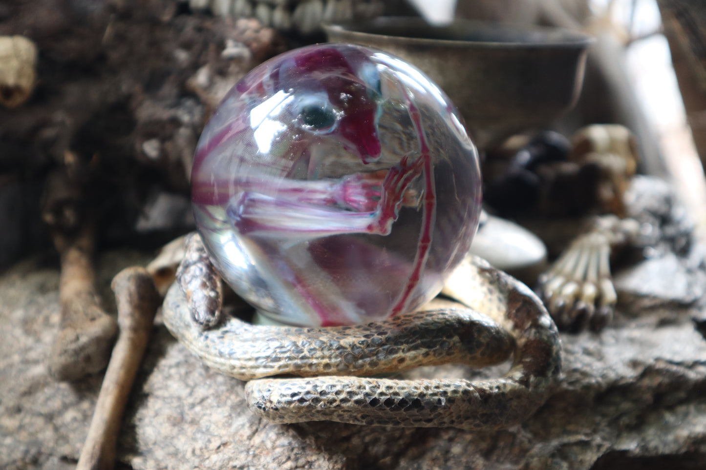Diaphonized Sugar Glider Crystal Ball with Serpent Throne