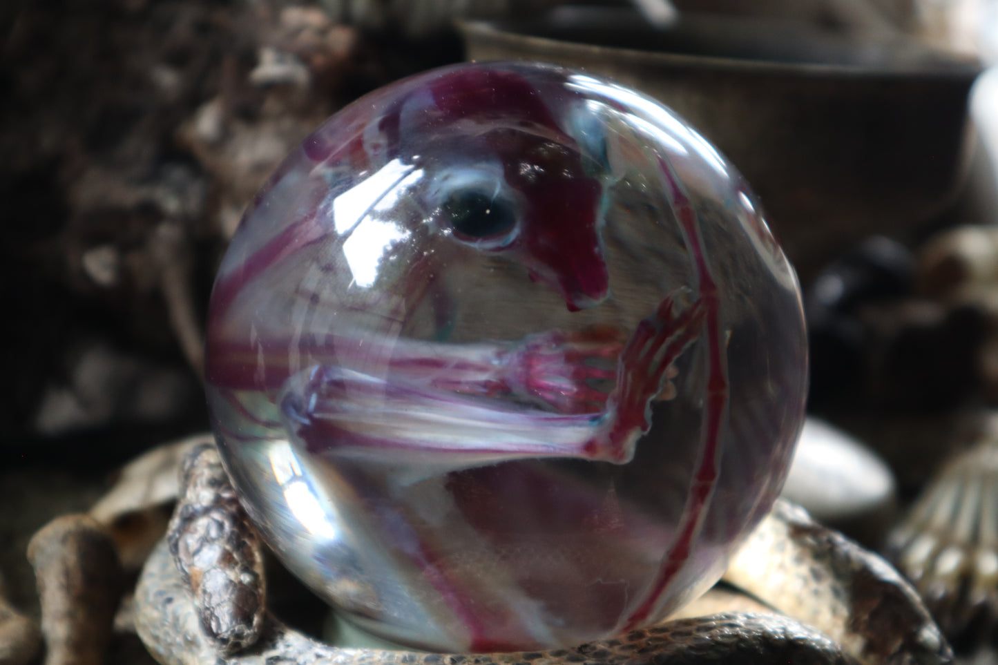 Diaphonized Sugar Glider Crystal Ball with Serpent Throne