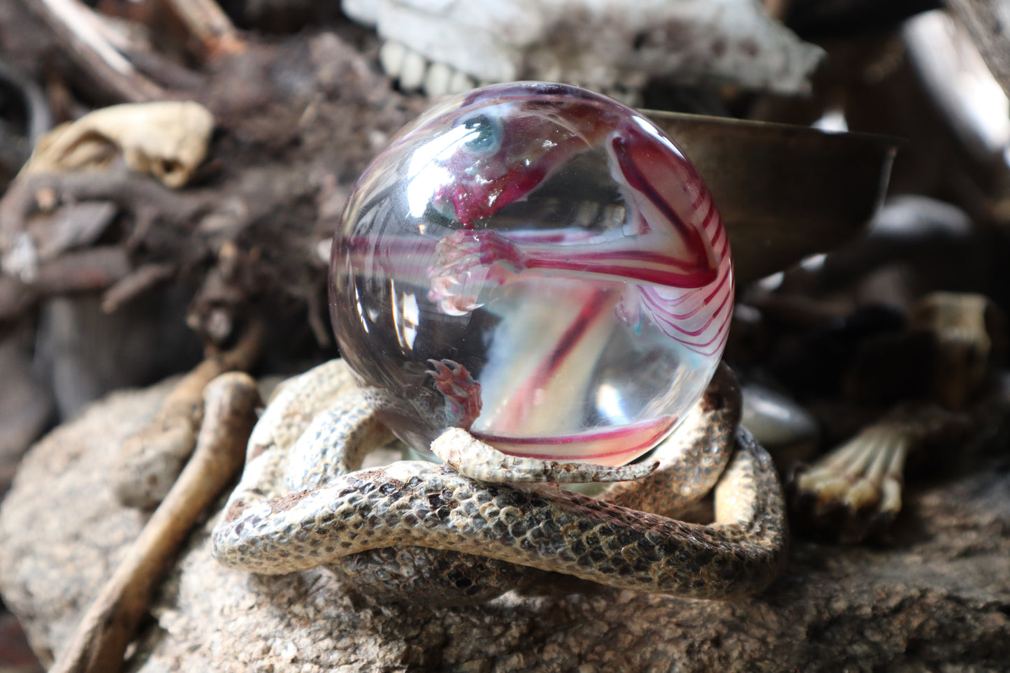 Diaphonized Sugar Glider Crystal Ball with Serpent Throne