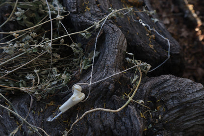 Kitten Femur Quartz Point Necklace