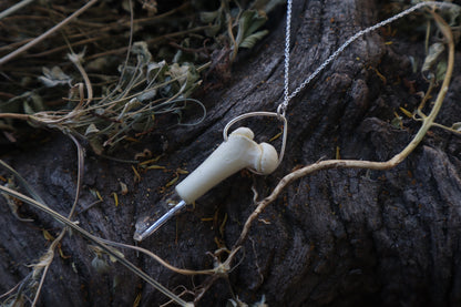 Kitten Femur Quartz Point Necklace
