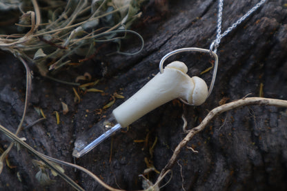 Kitten Femur Quartz Point Necklace