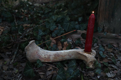 Elk Bone Incense Burner and Candle Holder