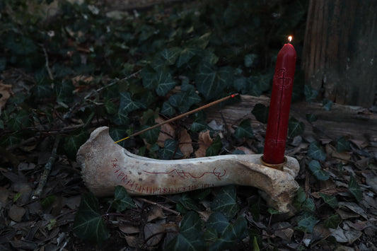 Elk Bone Incense Burner and Candle Holder