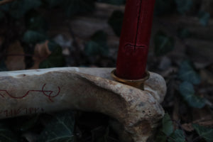 Elk Bone Incense Burner and Candle Holder
