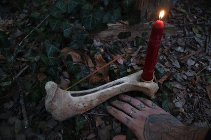 Elk Bone Incense Burner and Candle Holder