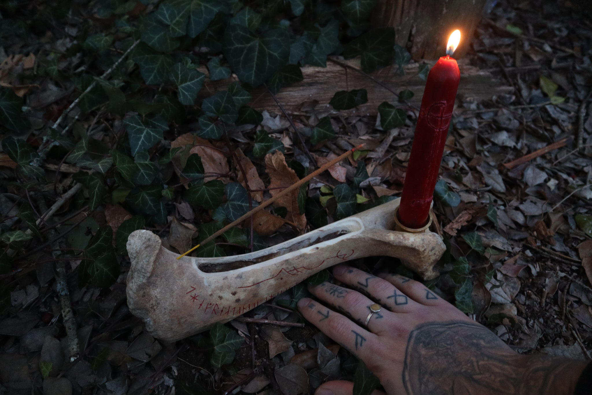 Elk Bone Incense Burner and Candle Holder