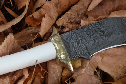 Damascus Wolf Femur Knife