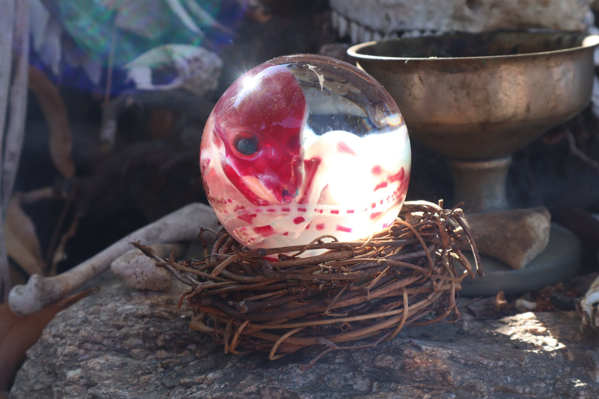 Diaphonized Red Fox Crystal Ball