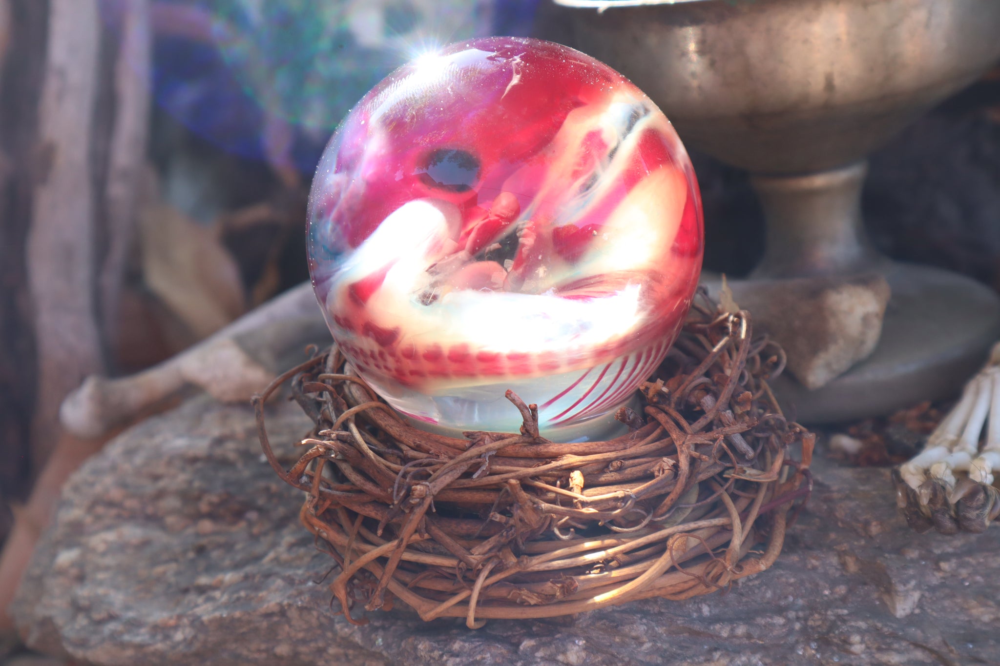 Diaphonized Red Fox Crystal Ball