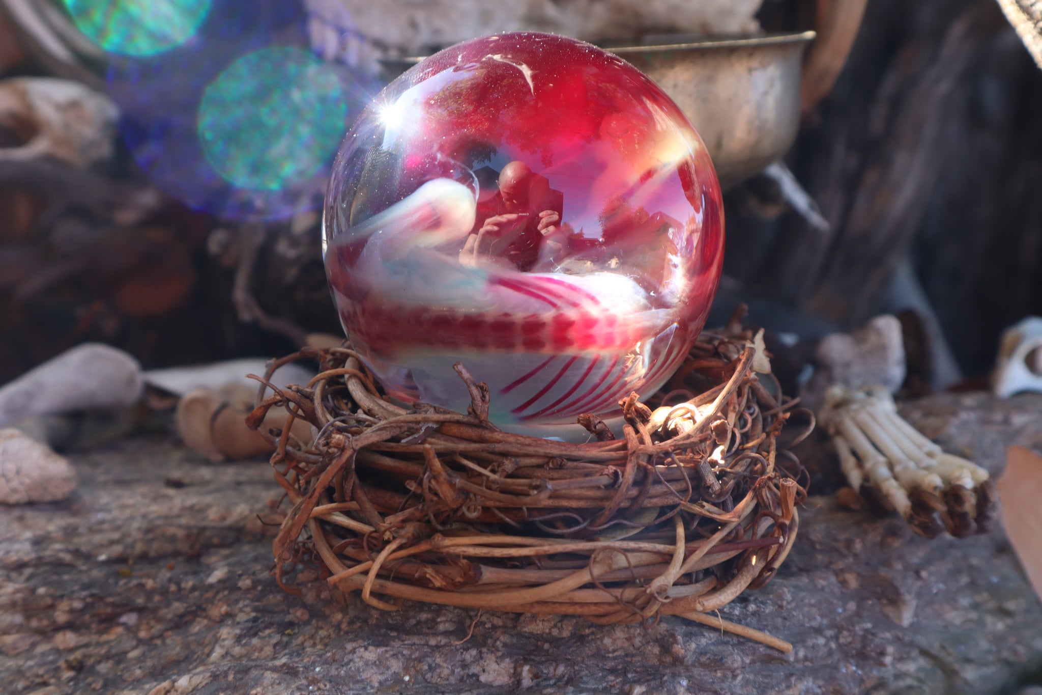 Diaphonized Red Fox Crystal Ball