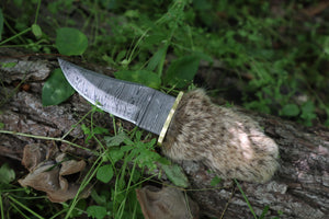Damascus Bobcat Paw Knife