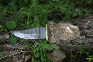 Damascus Bobcat Paw Knife