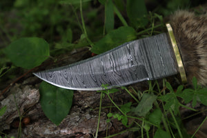 Damascus Bobcat Paw Knife