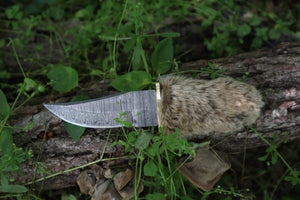 Damascus Bobcat Paw Knife