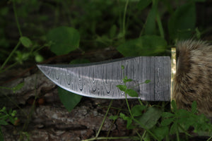 Damascus Bobcat Paw Knife