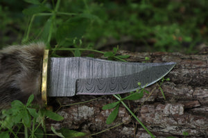 Damascus Bobcat Paw Knife
