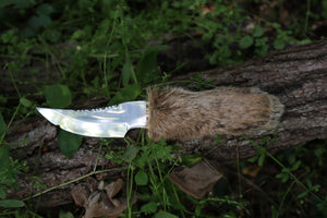 Bobcat Paw Knife with Leather Sheath