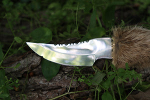 Bobcat Paw Knife with Leather Sheath