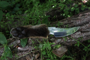 Bobcat Paw Knife with Leather Sheath