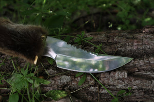 Bobcat Paw Knife with Leather Sheath
