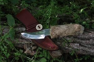 Bobcat Paw Knife with Leather Sheath