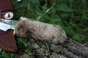 Bobcat Paw Knife with Leather Sheath