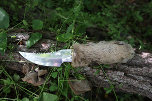 Bobcat Paw Knife with Leather Sheath
