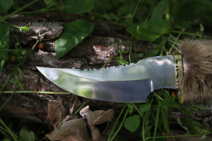 Bobcat Paw Knife with Leather Sheath