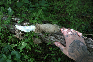 Bobcat Paw Knife with Leather Sheath