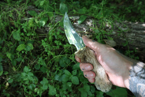 Bobcat Paw Knife with Leather Sheath